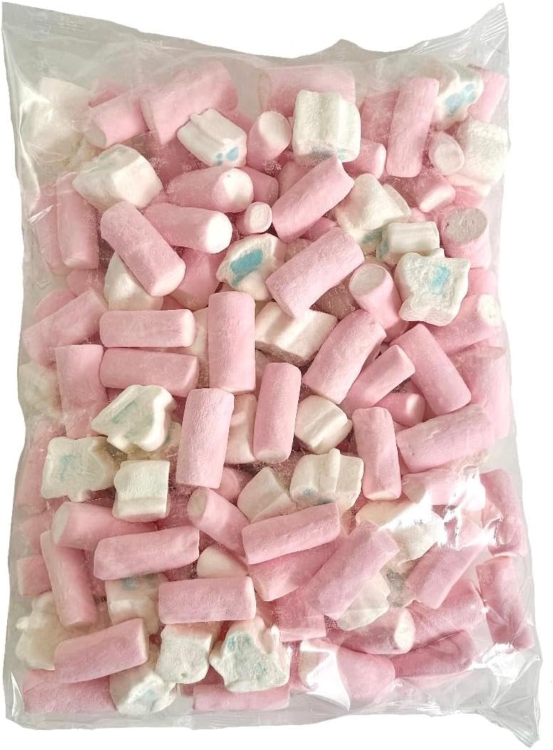 BG 850g Mega Bulk Bag Clearance Pink White Ghost Assorted Random Marshmallows Mixed Sweets Random Assortment Mallows - 850g Sweets