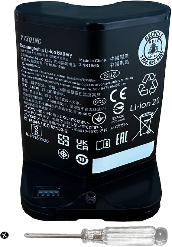ABL-C for iRobot Braava Jet M6 Battery Replacement,3INR19/65 Rechargeable Li-ion Batteria Compatible with Braava M612880 M612680 M614480 Robot Mop Capacity 12.3V 19Wh