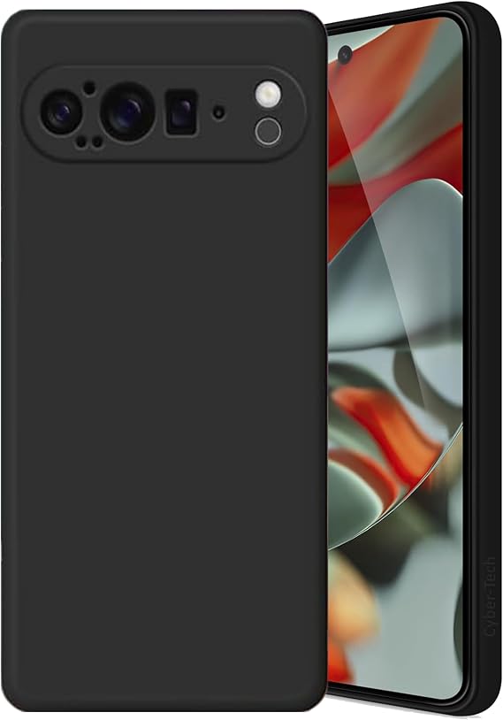 Liquid Silicone Case for Google Pixel 9 Pro XL, Military-Grade Shockproof Phone Case, Soft Flexible Slim Cover for Pixel 9 Pro XL Case, Black