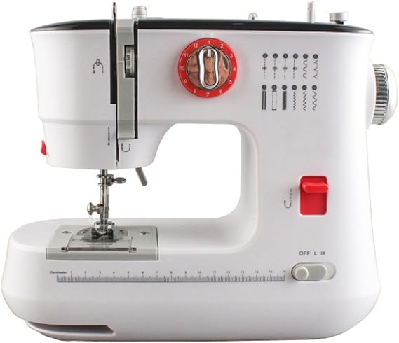 Industrial Sewing Machine Automatic Overlock Sewing Machine with Reverse Stitching, 12 Built-In Stitches for Professionals and Beginners