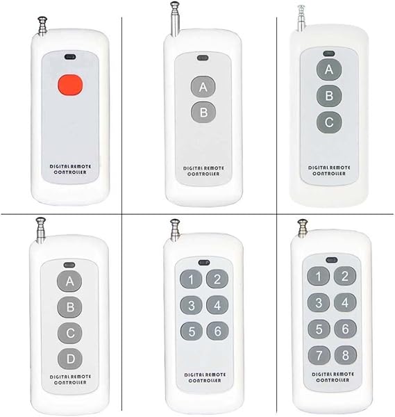 Remote Control Transmitter for Remote Switch 1/2/3/4/6/8 Button Small Size Long Range Big Button Remote (4 button)