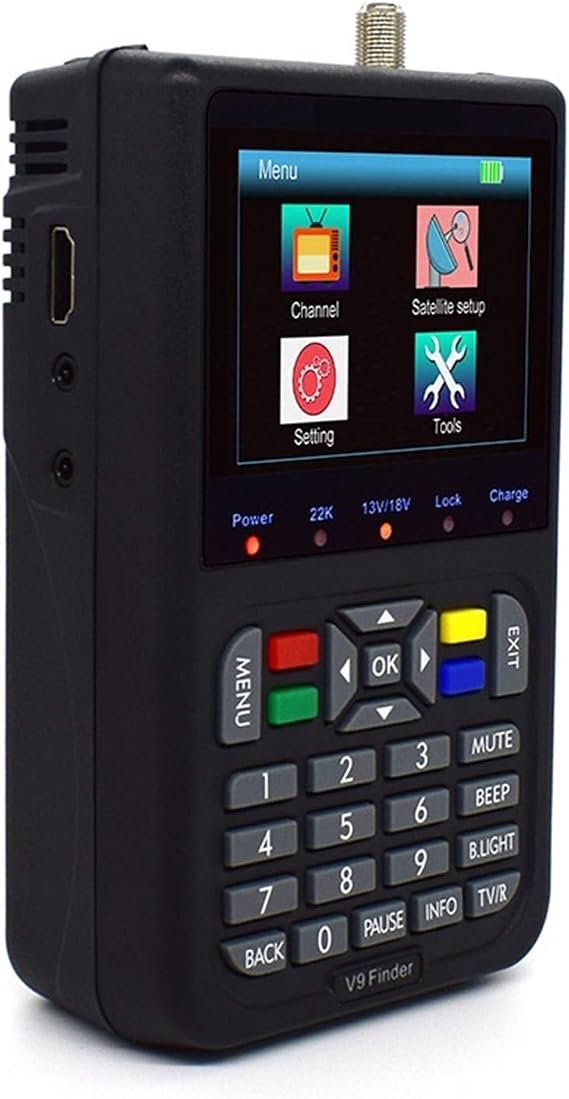 V9 Satellite TV Finder Digital Signal Meter 3.5'' DVB-S DVB-S2 Satellite Meter Finder for Dish Network Directv
