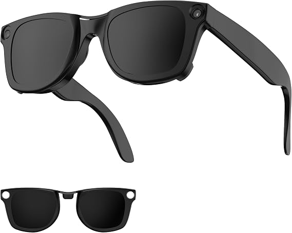 HIBLOKS Polarized Clip-on for Ray-Ban Meta Wayfarer (Large 53-22, Black)