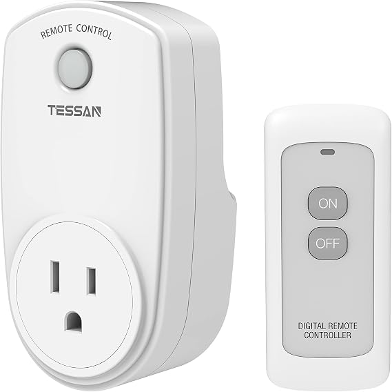 TESSAN Remote Control Outlet, Wireless Electrical Plug Switch, 100FT RF