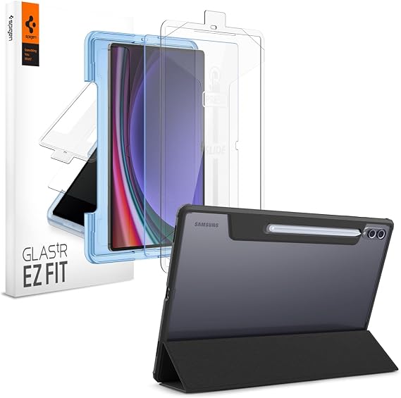 Spigen Galaxy Tab S10/S9/S8 Ultra Ultra Hybrid Pro Black & Galaxy Tab S9 Ultra / S10 Ultra Glas.tR EZ Fit (1P)