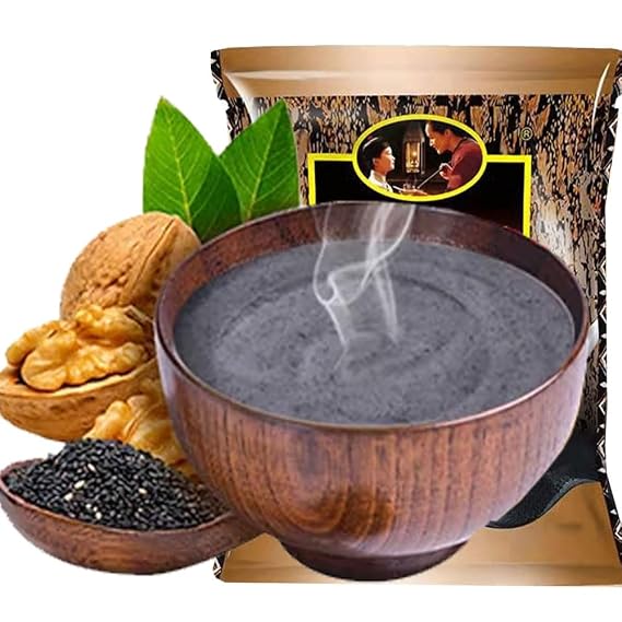 ground sesame seeds,black sesame seed paste 12.69 oz Instant Drink Cereal black sesame | instant hot breakfast cereal, quick morning grain drink, filling sesame meal