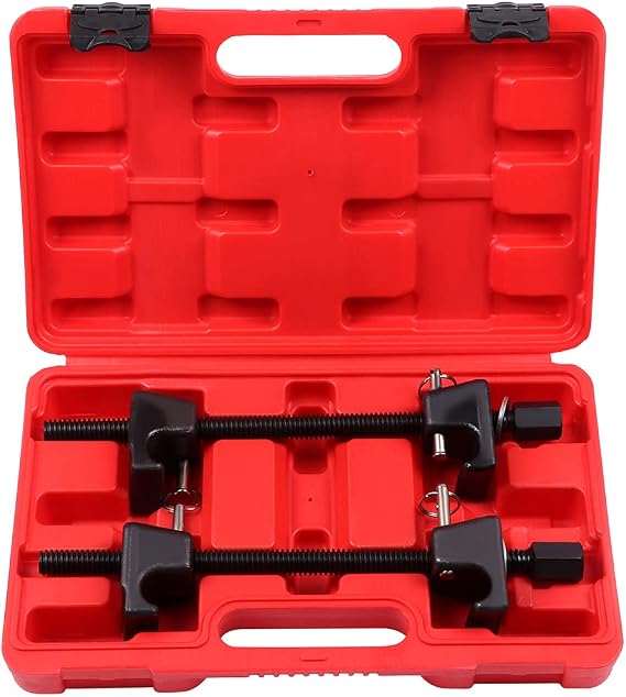 2pc Macpherson Strut Spring Compressor Tool Set with 10.5" Range | Heavy Duty Coil Spring Compressor Tools with 1/2" Square Drive, 13/16" Hex Strut Compressors for Car Truck - Black