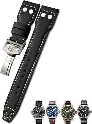 20mm 21mm 22mm Rivet Calfskin Leather Watch band Fit for IWC watch Big PILOT IW5009 SPITFIRE IW3777 Le Petit Prince Mark strap