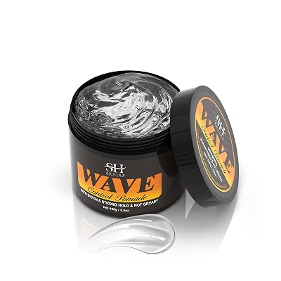 SEVICH 360 Wave Control Pomade for Men - Strong Hold Hair Styling Gel with Biotin, Water-Based Formula - Natural Wave Grease for Coarse, Medium & Straight Hair 100g3.5oz