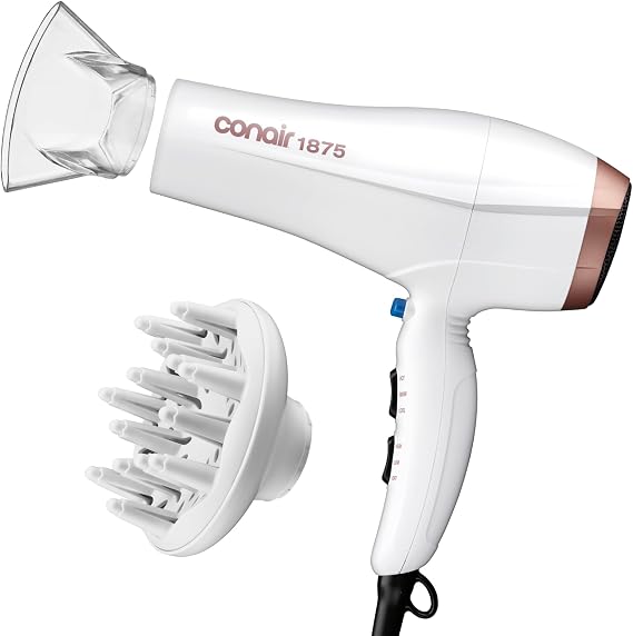 Conair Double Ceramic Hair Dryer with Diffuser & Concentrator, 1875W