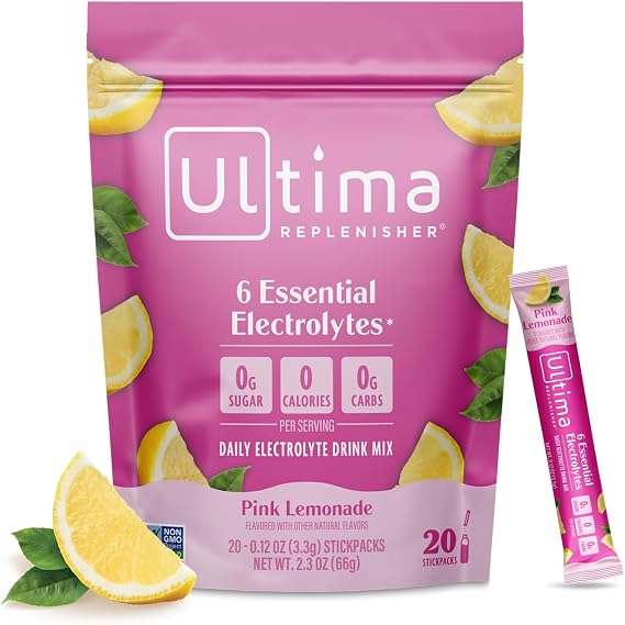 Ultima Replenisher Pink Lemonade Electrolyte Packets, 20 Stickpacks