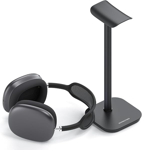 Headphone Stand, Desktop Headset Holder Heavy Base Desk Earphone Stand Aluminum Gaming Headset Hanger Rack for AirPods Max, AirPods, AirPods Pro, Sony, Beats, Bose, Razer and More(Black)