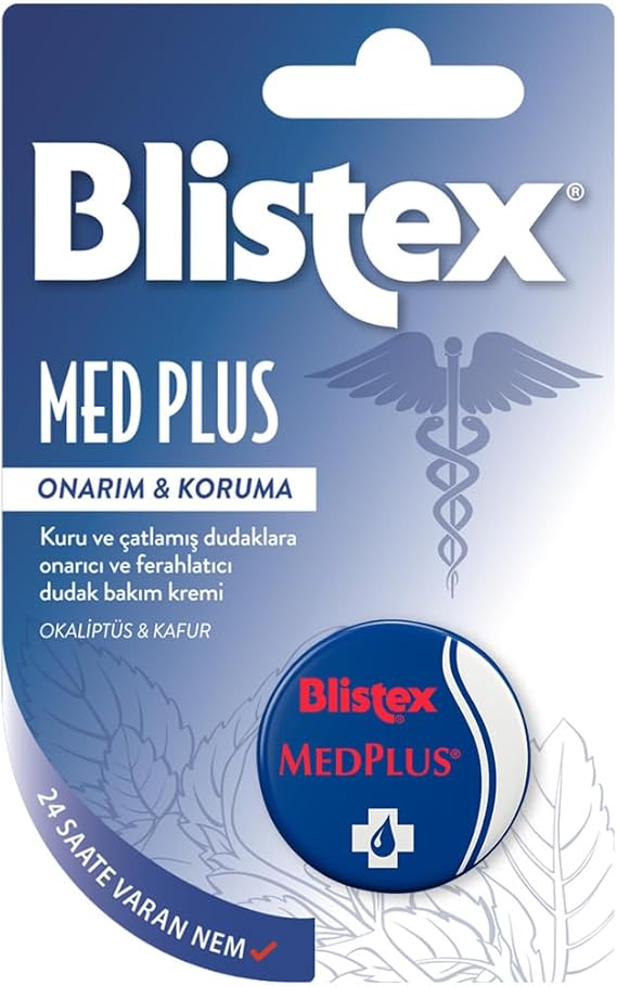Blistex Medplus Jar Repairing and Refreshing Lip Care Cream for Dry and Cracked Lips SPF 15