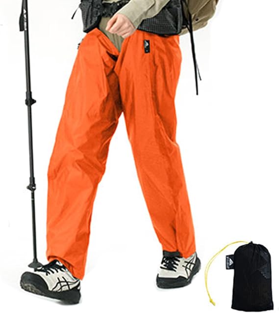 Men's Rain Pants, Minimalist Pants for Men Women, Waterproof Packable Windproof Rain Gear Adjustable Pant