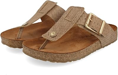 HAFLINGER womens Summer Genuine Soft Leather Anatomic Footbeds Non-slip Cora Thong Sandals