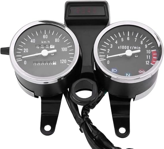 LED Motorcycle Speedometer Odometer Tachometer Fit Replacement for GN125
