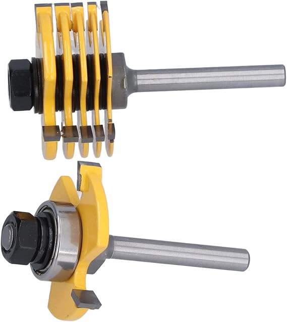 Domino Joiner, Slot Cutter Router Bit 3 Wing Adjustable 2Pcs for Particle Board for Solid Wood for Plywood for Medium Density Fiberboard