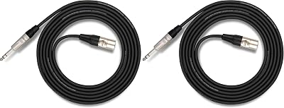 HOSA HSX-003 REAN 14 TRS to XLR3M Pro Balanced Interconnect Cable, 3 Feet Pack of 2