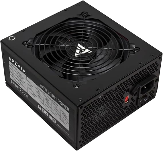 Apevia ATX-SP700 Spirit ATX Power Supply with Auto-Thermally Controlled 120mm Fan, 115/230V Switch, All Protections