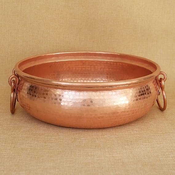Pure Copper Handmade Thick Copper Pot, Copper Stock Pot, Pure Copper Hot Pot, Deep Boiling Stew Pot, Copper Hot Pot (34cm)