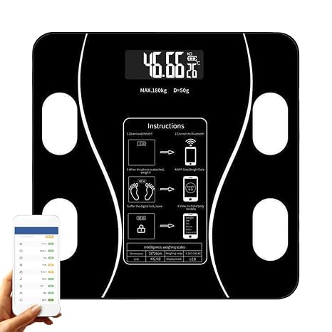 Digital Smart Scale with Smart Scale, Digital Scale, BMI, Body Fat, Muscle Mass | Health Analyzer, Gym Accessories, Smartphone App, Accurate Measurement Configuration Monitor for Home Indoor