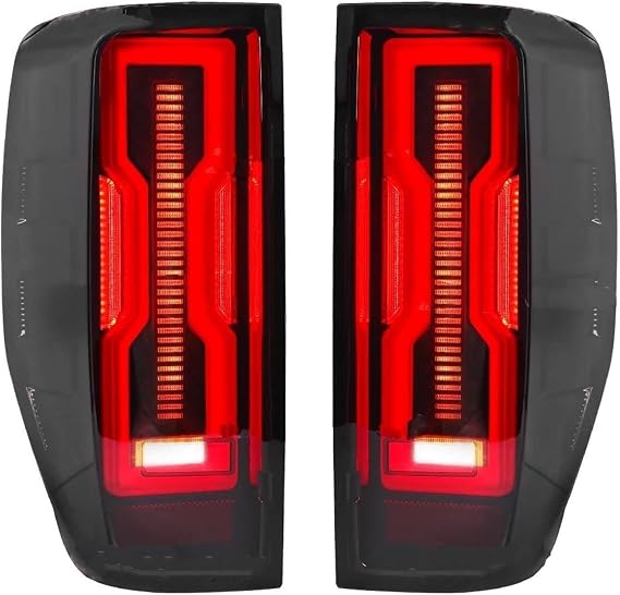 Car Rear Light Assemblies For Ranger For Wildtrak XLT XLS XL T6 T7 2019 2020 2021 2022 Tail Lamps Turn Signal Rear Running Brake Reverse Lights LED Rear Tail Lights(Smoked Shell C)