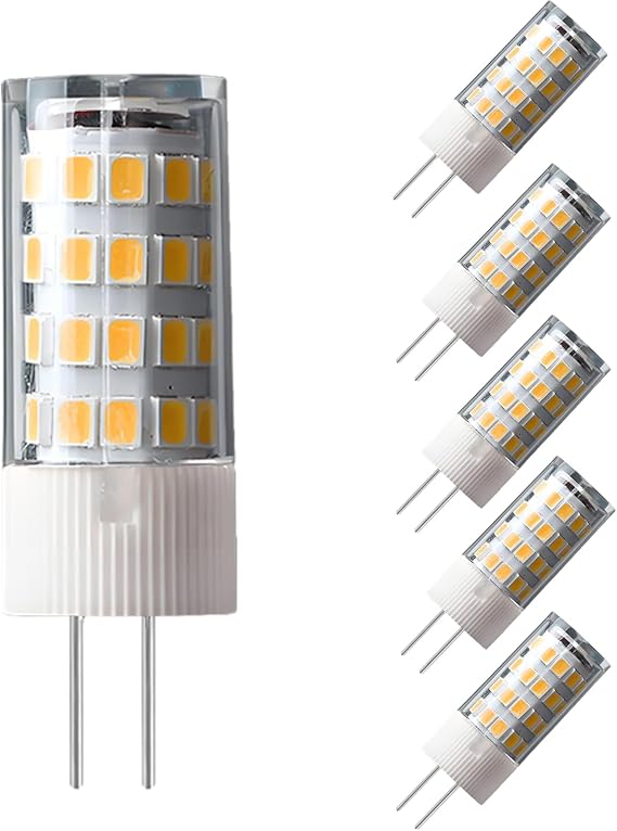 6pack G4 LED Bulb 5W LED Bulbs, 51 SMD 2835 LEDs, Warm White 3000K, LED Light Lamp Super Bright 500LM LED Bulb, AC/DC 12V [Energy Class B]