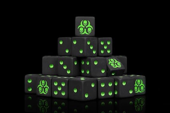 Baron of Dice Black Plague Resin Dice - Set of 25 (Round)