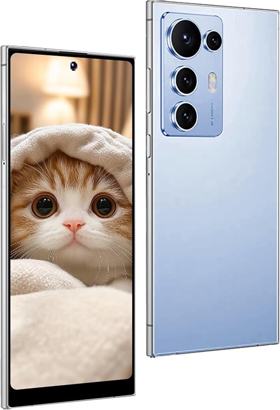 4G Unlocked Smartphone, 8+256GB, 6.8" HD+ Display, 6000mAh Battery, 13+48MP Camera, Face ID/Android 14