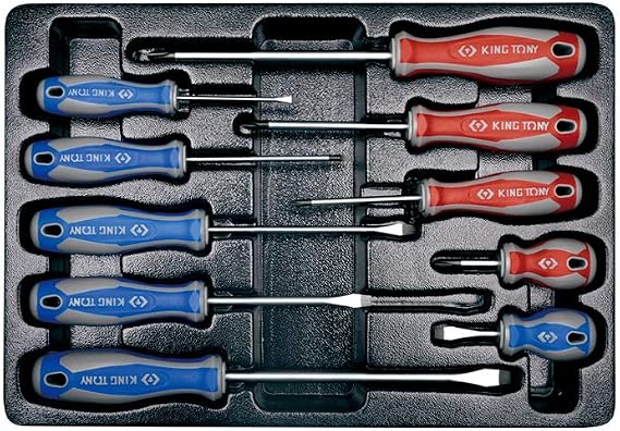 KING TONY 931110MR Screwdriver for Tool Trolley Set of 10