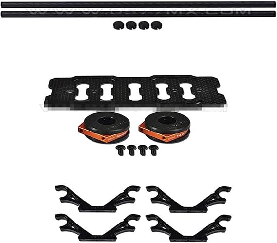 Tarot DIY Multi Rotor Drone Helicopter Assembly Kit: Fy680 650 Inverted Battery Rack Mount Tl68b14 + 4Pcs 2-Axis FPV Gimbal Camera Mount Suspension Hook + 10MM 3K Carbon Fiber Tube Boom 280MM TL68B22