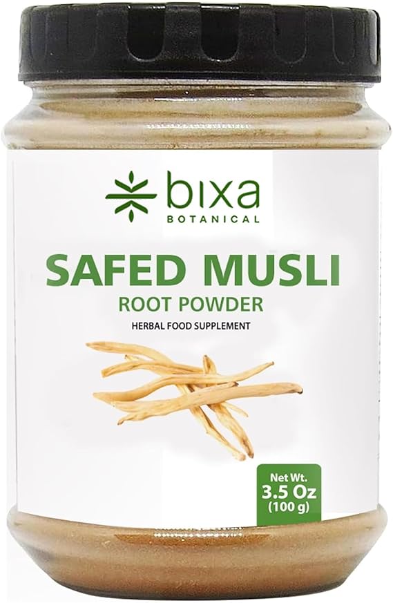 bixa BOTANICAL Safed Musli Root Powder, Pure Ayurvedic Supplement