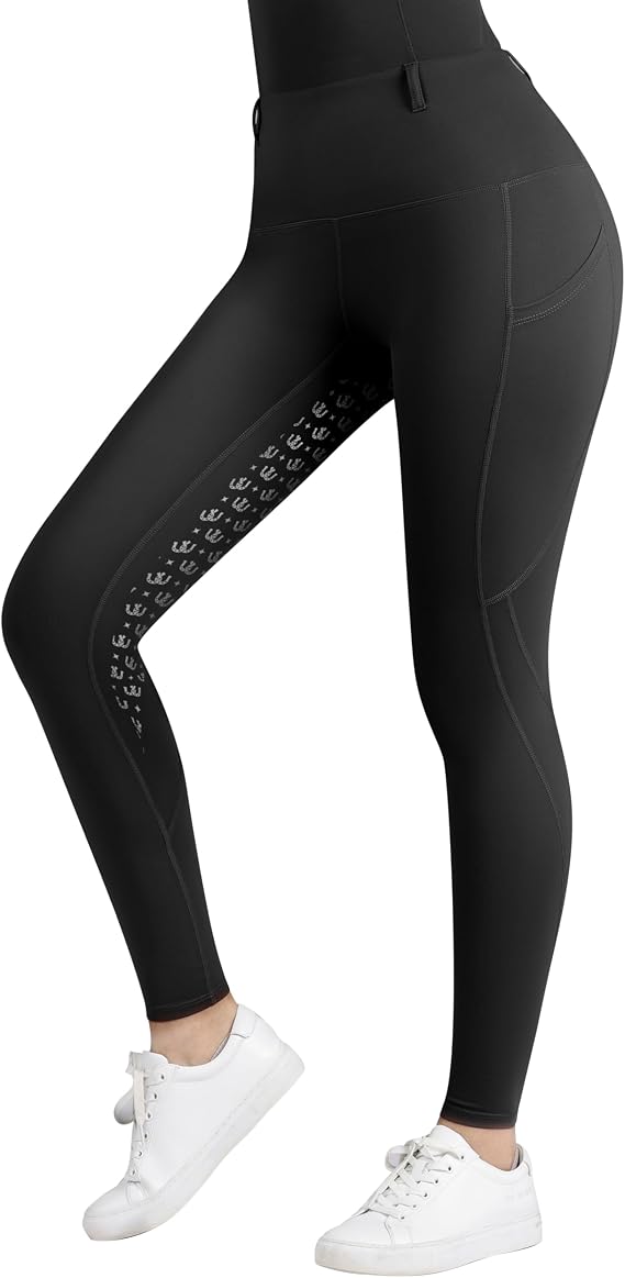 Harrison Howard Riding Breeches for Women, Full Seat Horse Riding Pants with Side Pockets, High Waist Silicone Grip