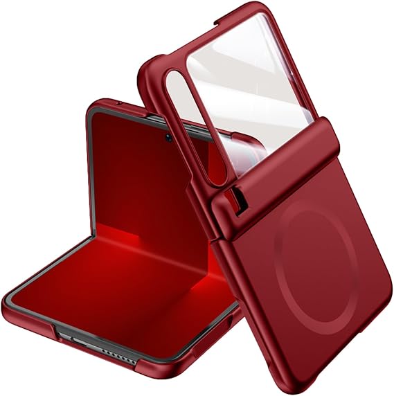Shockproof Case for Huawei Pura X, Ultrathin Magnetic Case Support Wireless Charging Frosted Anti-Fingerprint Cover,Red,Pura X