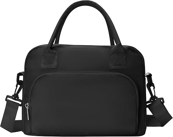 MEXS Insulated Lunch Bag for Women Men Large Reusable Lunch Box Adult Leakproof Portable Cooler Tote Bags for Work Picnic (Black, Large)