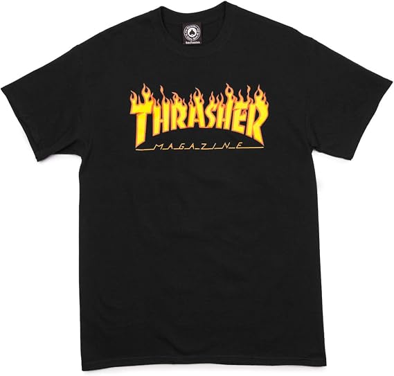 Thrasher Flame T-Shirt - Black - LG
