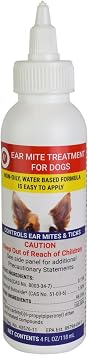 Miracle Care R7 Ear Mite Treatment for Dogs, 4 Ounce, Controls Ticks and Mites