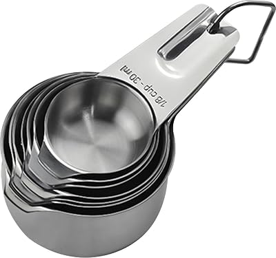 7 Piece Professional Grade Stainless Steel Measuring Cups Set By i Kito
