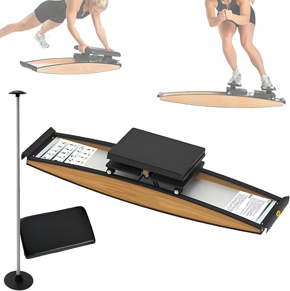 NYANS Ski Simulator, Balancing Machine, with Removable Seat Cushion and Silent Rollers, Ergonomic Design, 150kg Load-Bearing Capacity, 0-100kg Adjustable Resistance, for Home Workouts