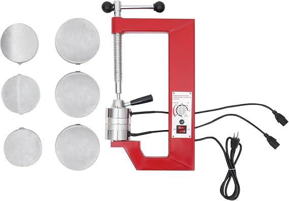 Tire Repair Machine Kit, 110V Auto Tire Vulcanizer with 6 Molds and Timing Function, Tyre Heating Repair Machine for Small Car Tire Home Garages, 145C-165C
