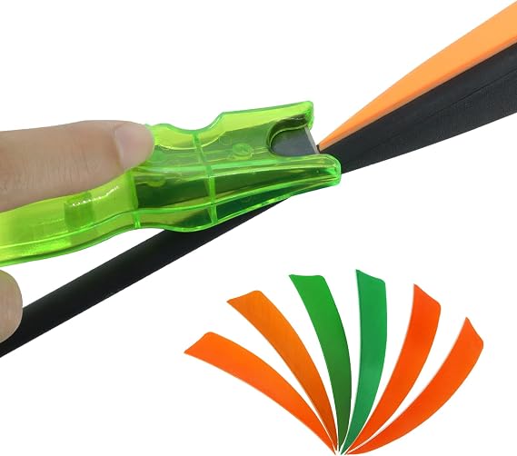 Arrow Feather Remover with 60pcs Orange Green Feathers
