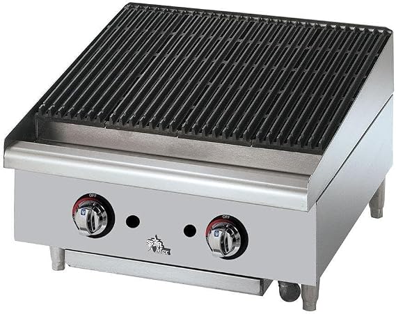 Star-Max Gas Charbroiler, 24 in Wide Radiant Model With 80000 BTU Output And Natural Gas Operation, Adjustable Grates, Even Heat Distribution For Flexible Cooking, Heavy Duty Construction, 8H-6124RCBF