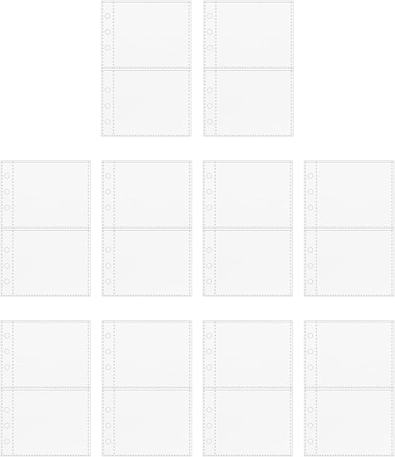 A6 Binder Inserts - 6-Ring Planner Refill Pages for Card - Top Loading Protectors for Pictures Postcards Photos Class Index Trading Journal Study Tracker Students
