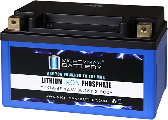 Mighty Max Battery YTX7A-BS Lithium Battery for High Performance Maintenance Free 7A-BS