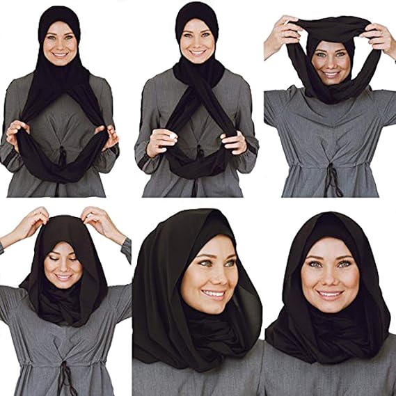 Cotton and Shiffon headscarf, instant hijab, ready to wear hijab for women