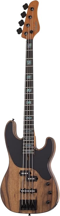Schecter Model-T 4 Exotic Black Limba Electric Bass Guitar