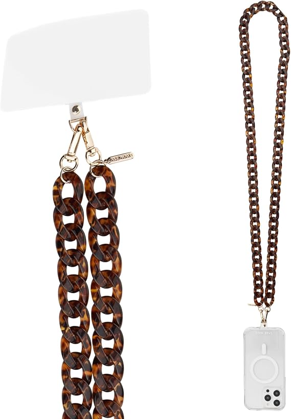 Case-Mate Crossbody Phone Lanyard/Chain - Hands-Free Strap - Tortoiseshell