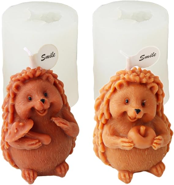 Silicone Candle molds (2 Pack Hedgehog Candle Mold)