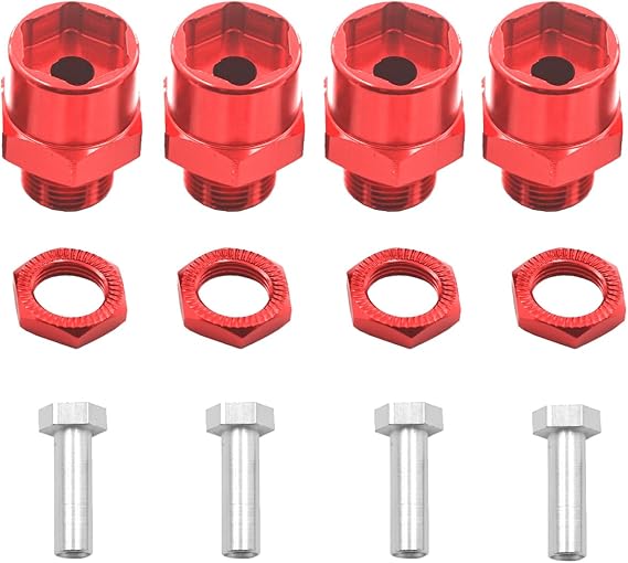 4Pack Vgoohobby Metal 12mm to 17mm Wheel Hex Drive Hub Adapter Conversion 15mm Offset Extension Upgrade Parts for 1/10 Off-Road RC Car Monster Truck Tires