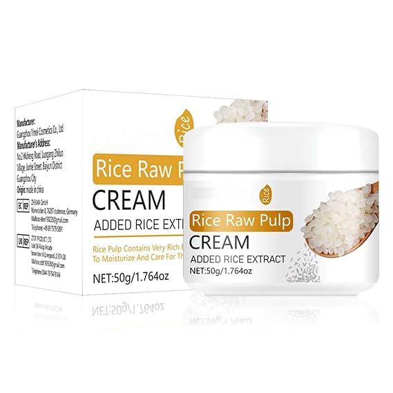 Rice Cream for Face, Rice Raw Pulp Essence Face Cream Anti Aging Face Moisturizer Face Cream Daily Skincare Moisturizing Soothe Dryness Anti-wrinkle Lightweight Facial Cream for Women & Men